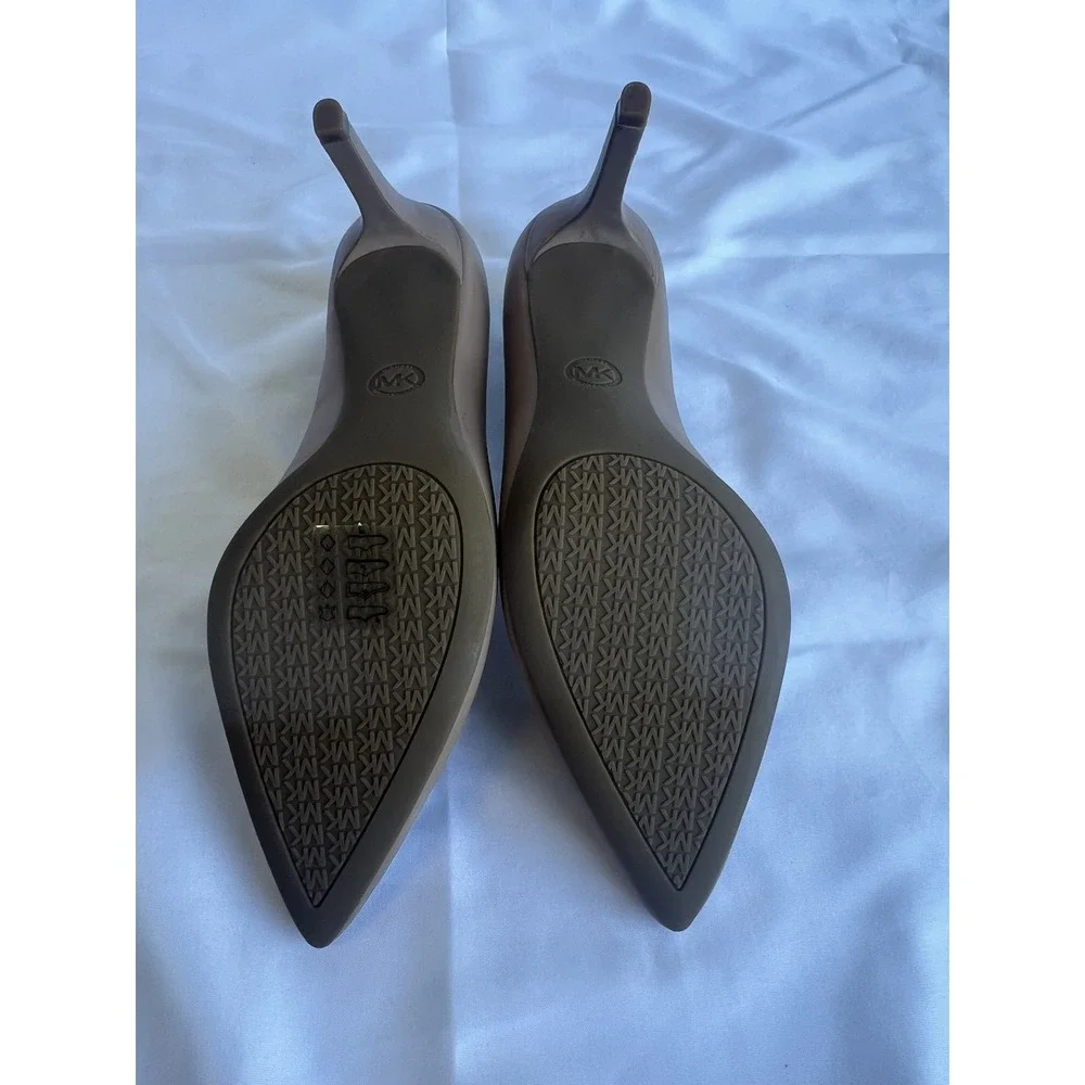 Michael Kors Dorothy Flex Pump Leather Dk Khaki Pointed Toe Heels 40S8DOMP2L 10M